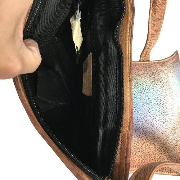 Anuschka NEVER USED Handpaint Leather Asymmetric Cross Body Abstract - Picture 8 of 12